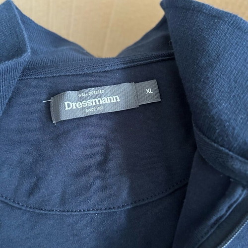 Men's Quarter-Zip Mock Neck Shirt Dressmann XL like new, navy blue