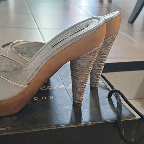 Mules Pepe Jeans used, white and silver, size 38
