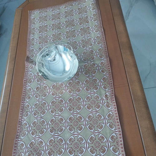 Set of 3 Handmade Embroideries Byzantine Rosette on Khaki Canvas like new