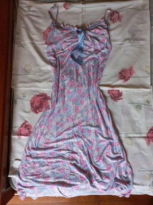 Midi nightgown floral like new with adjustable straps, purple