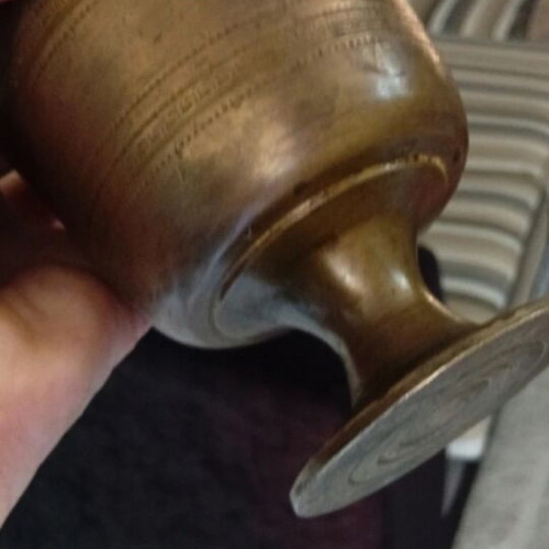 Vintage large brass mortar used, heavy