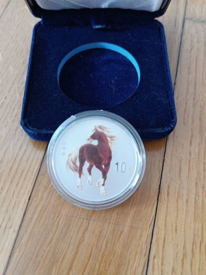 Collectible Silver Colored 10 Yuan Coin China 2002 Year of the Horse