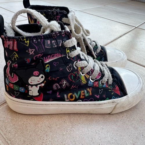 Zara kids shoes size 32 used, black Kuromi boots