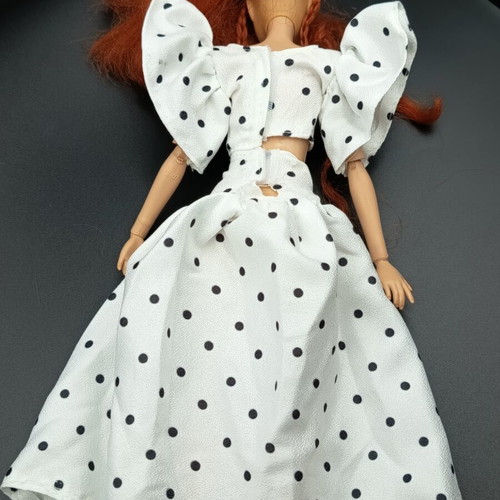 Doll fashion clothing set like new, skirt, blouse and shoes