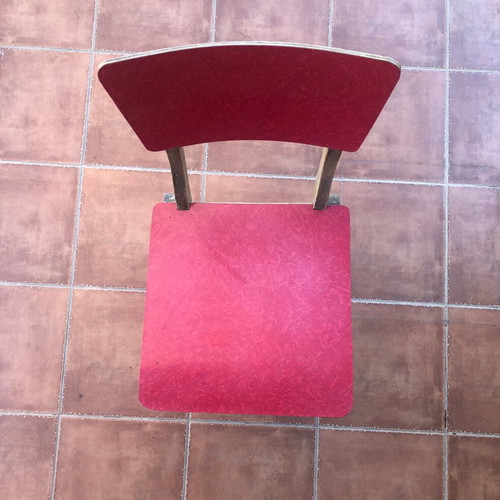 Vintage 70’s kitchen chair used, red color