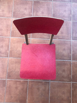 Vintage 70’s kitchen chair used, red color