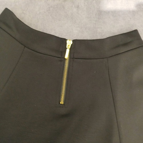 Stradivarius black skater skirt new with gold zipper