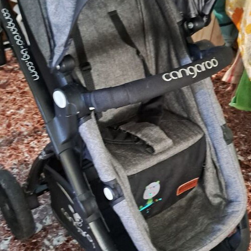 Cangaroo stroller used with accessories and storage basket