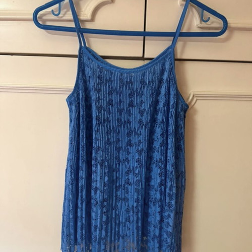 Zara lace top with pleated details, like new, royal blue