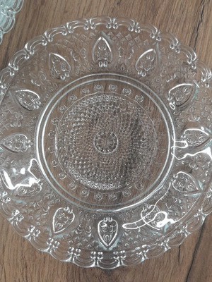 Set of 6 Carved Dessert Plates 13cm New
