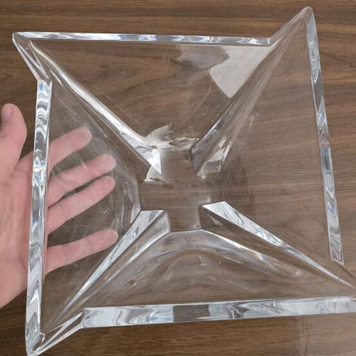 Rogaska crystal bowl modern geometric design like new