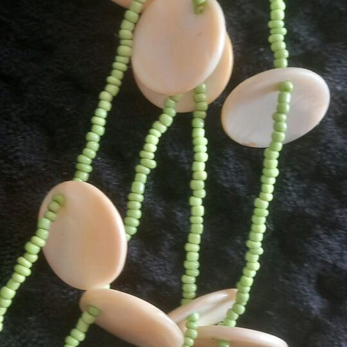 Necklace with beads and shell