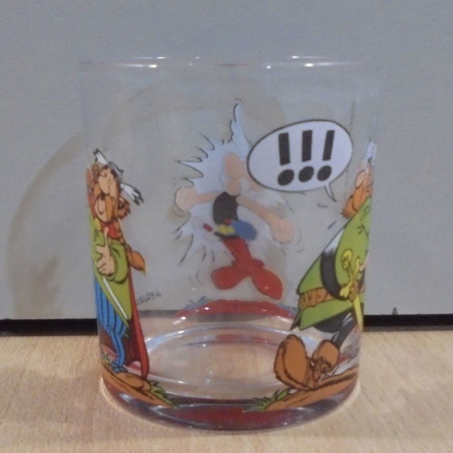 Asterix Abraracourcix & Barbe Rouge vintage Nutella promotional glass 1995 used