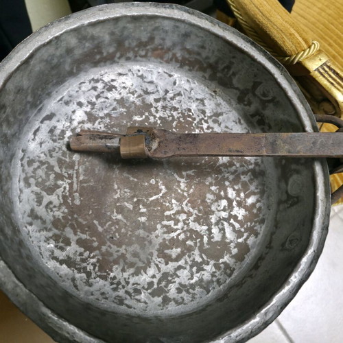 Copper frying pan antique used