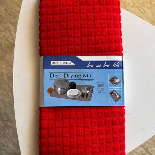 Kitchen towel new, matte red large