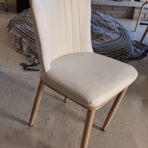 Chair white leatherette used