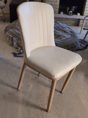 Chair white leatherette used