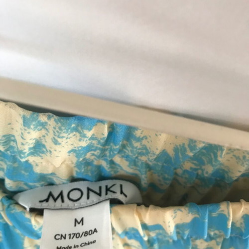 Monki pleated midi skirt new, turquoise, size L