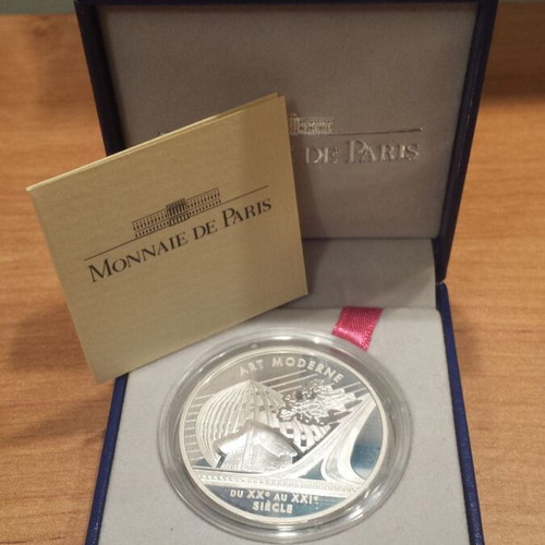 France 6.55957 Francs 2000 silver Art Moderne coin new with box and COA