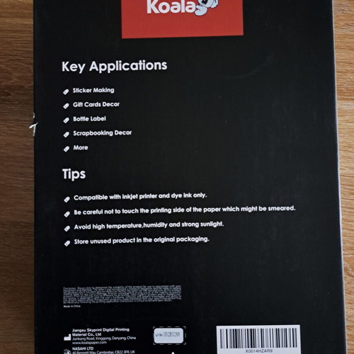 A4 Αυτοκόλλητα Glossy White για Inkjet εκτυπωτή, καινούργια, 300 σελίδες Koala