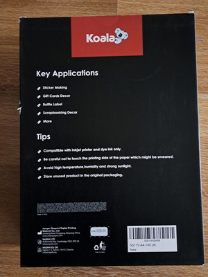 A4 Αυτοκόλλητα Glossy White για Inkjet εκτυπωτή, καινούργια, 300 σελίδες Koala