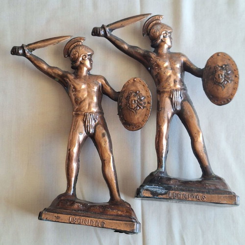 King Leonidas Vintage Metal Bookends Set of 2