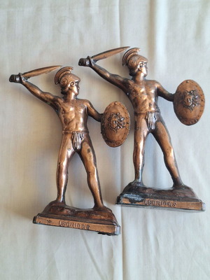 King Leonidas Vintage Metal Bookends Set of 2
