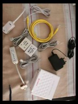 Modem and cables used for internet