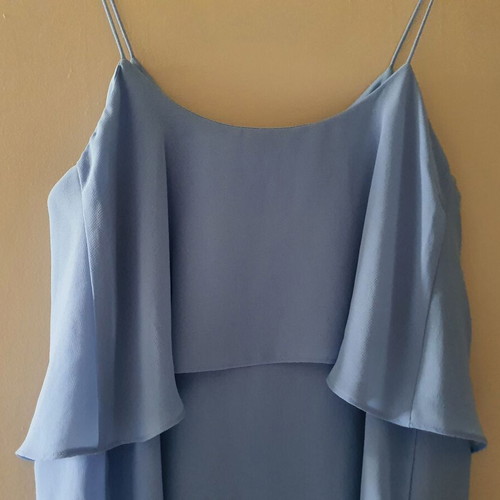 Mango light blue turquoise layered summer dress, size M