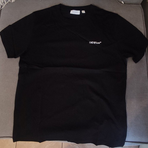 Off White black t-shirt size Large with logo and arrow design