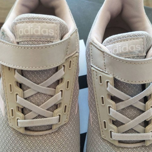 Adidas girls' athletic shoes, grey and pink, size 35