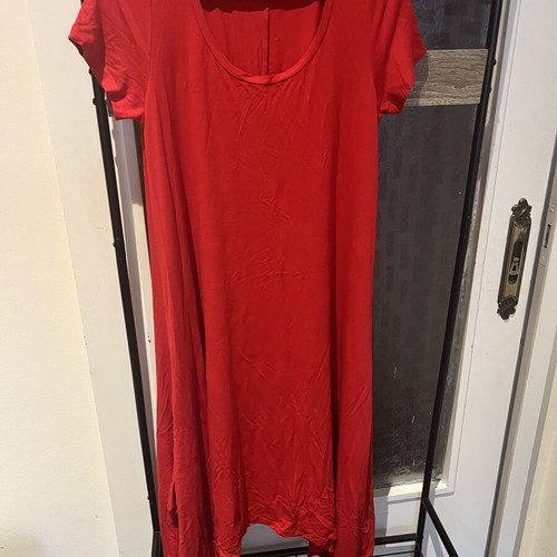 Red dress loose fit one size like new
