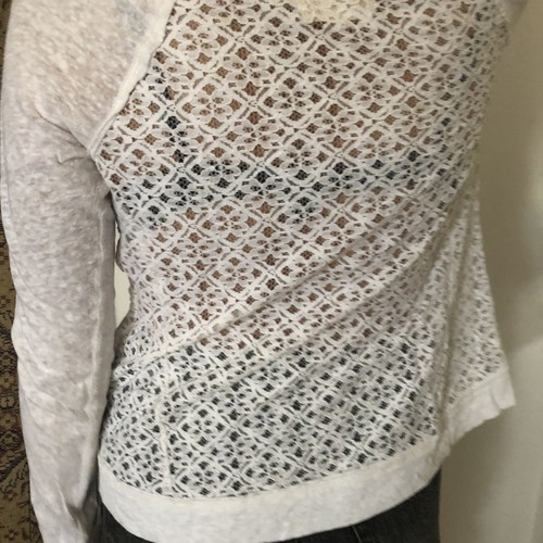 Hollister shirt used, white with lace and diamonds, size M