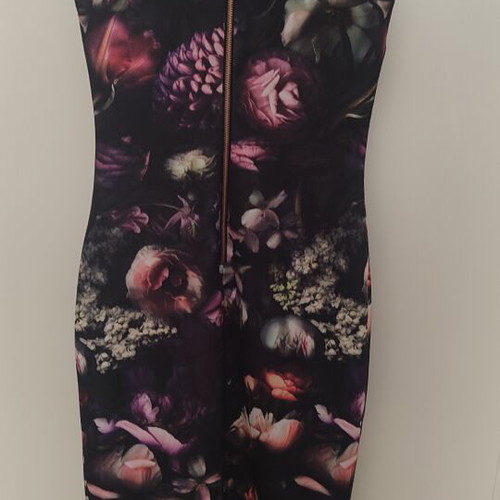 Ted Baker pencil midi dress new, floral multicolor black
