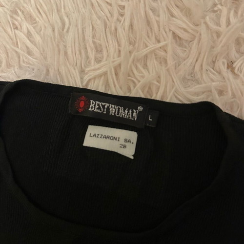 Black blouse with three-quarter sleeves like new, size L