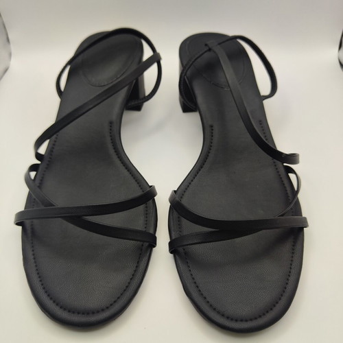 H&M Black Strappy Sandals with Low Block Heel Size 41 like new