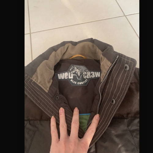Mexx boys' jacket used, brown with suede detail