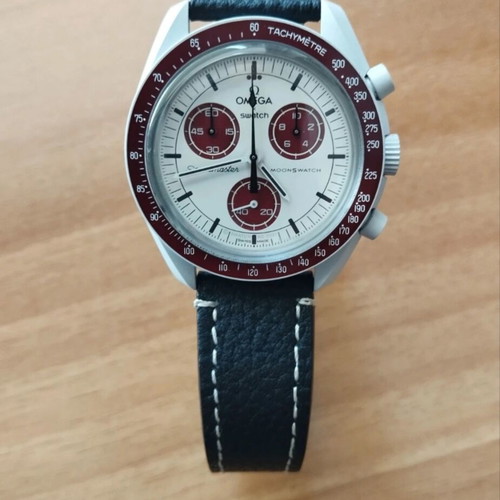 Swatch x Omega Bioceramic MoonSwatch Mission to Pluto watch with extra strap