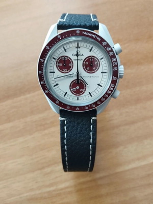 Swatch x Omega Bioceramic MoonSwatch Mission to Pluto watch with extra strap
