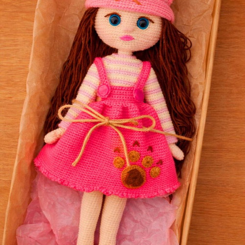 Knitted doll new, handmade