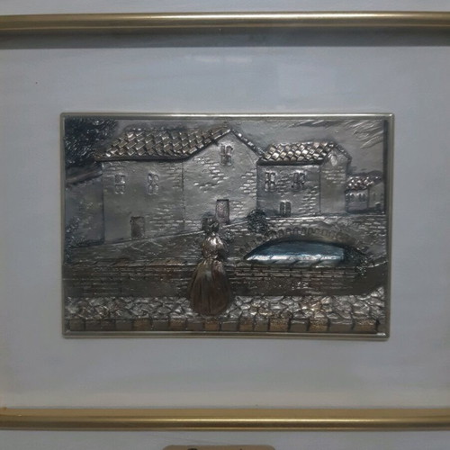 Silver painting frame 925 collectible large with real silver