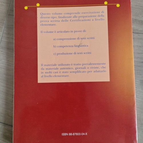 Certificazioni book used, in Italian