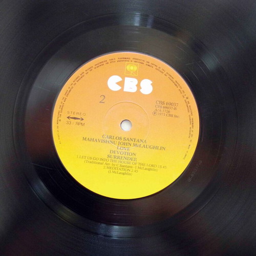 Love Devotion Surrender LP used, jazz by Carlos Santana and Mahavishnu John McLaughlin