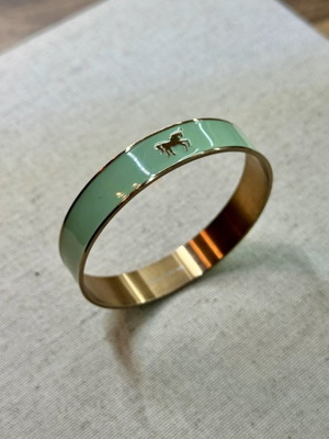 Loisir bracelet like new with mint enamel and rose gold plating