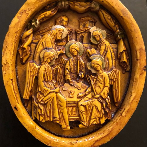 Small embossed image used, theme The Hospitality of Abraham