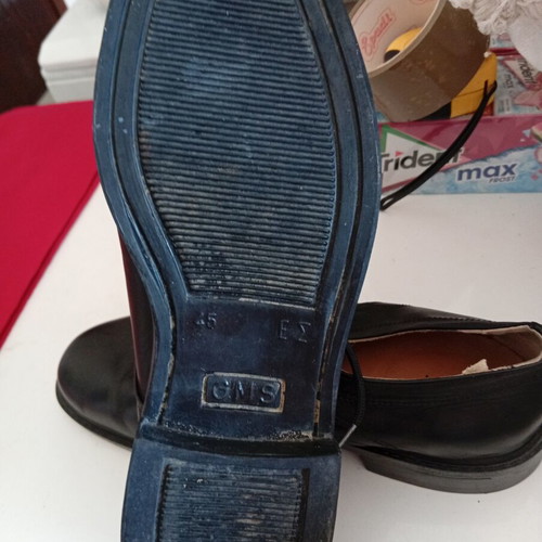 Leather shoes size 45 new, black moccasins