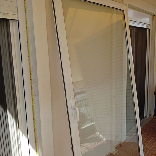 Aluminum sliding doors with sliding shutters like new, set of four