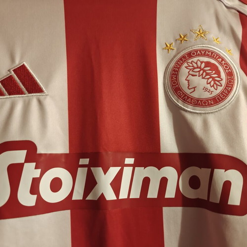 Signed Rodinei Olympiakos jersey with Champions League patches 2025-2026, XL slim fit
