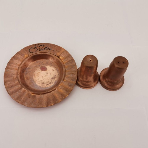 Salt shaker pepper shaker ashtray used copper Zambia