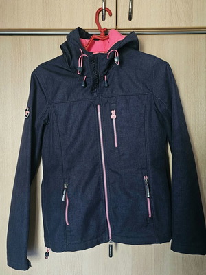 Superdry jacket small size like new, blue and pink